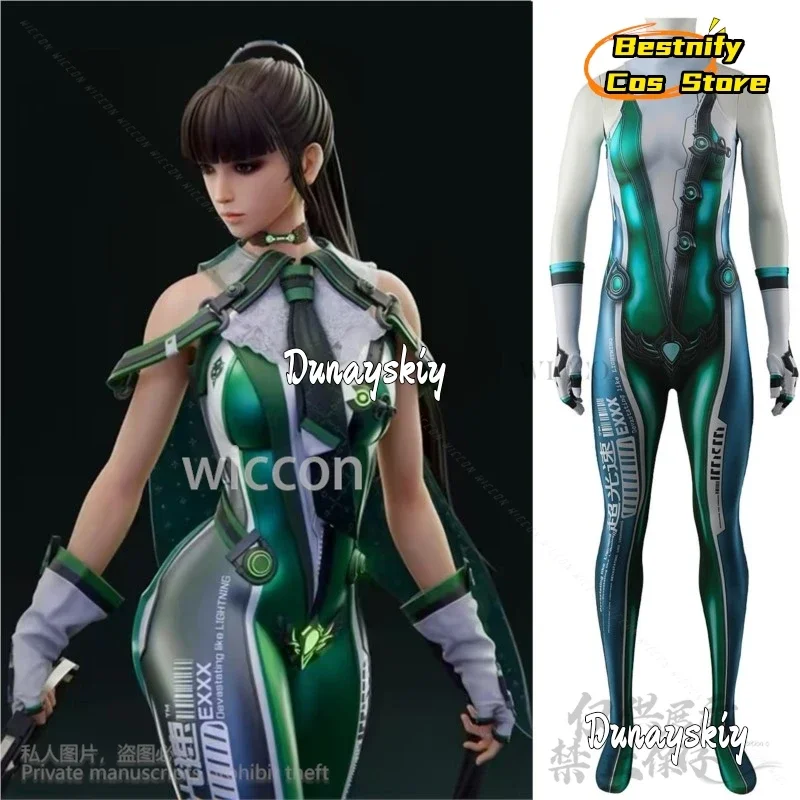 CosplayGame Nikke تأثيري بليد كولاب حواء أنيمي زي ثلاثية الأبعاد مطبوعة الأخضر مثير بذلة الشرير Zentai ارتداءها Y2K جيراي كي الفتيات