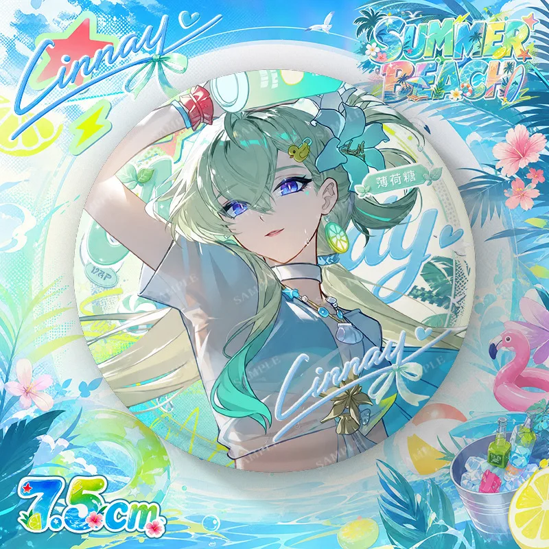 Game Wuthering Waves Summer Beach Action Figure LYNAE CHISA Cosplay Costume Badge Clothing Bag Accessories Small Card Decoration