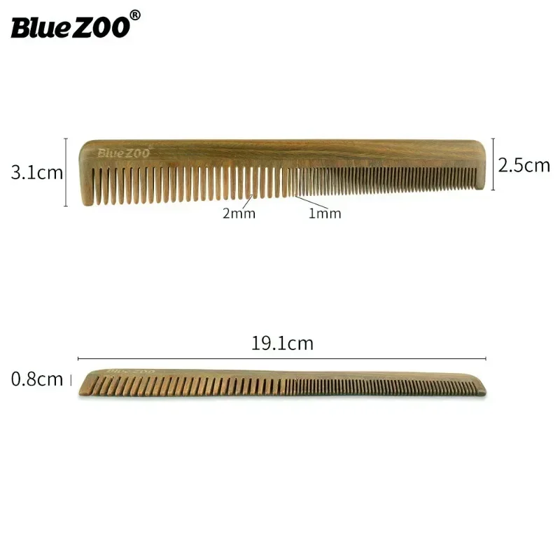 

Высококачественная антистатическая расческа для волос из зеленого сандалового дерева, длинная деревянная расческа с грубыми и мелкими зубьями для трансграничной внешней торговли