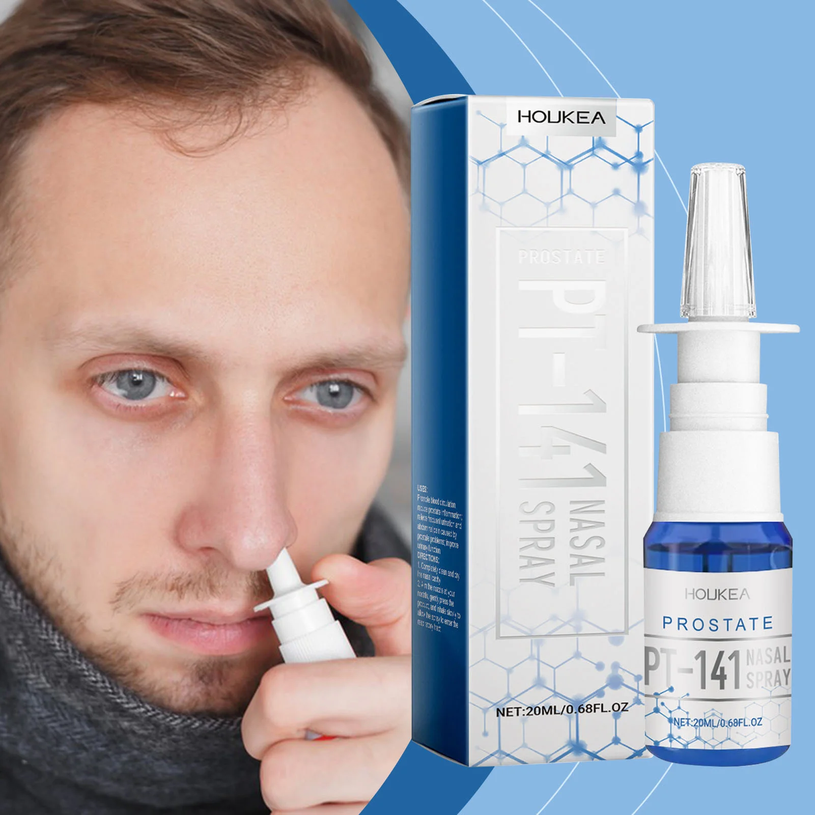 

20ml PT-141 Bremelanotide Nasal Spray Relief Prostate Discomfort Restores Energy Male Body Care Products