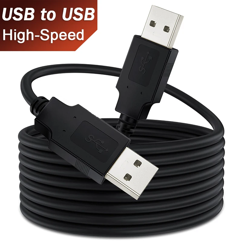 Dual USB A przedłużacz do transmisji danych Superspeed USB 2.0 przewód zasilający przedłużacza z męskiego na męskie do komputera z aparatem