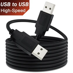 Dual USB A Extension Data Cables Superspeed USB 2.0 Male To Male Extender Wire Cord for Webcom Camera Hard Drive Computer