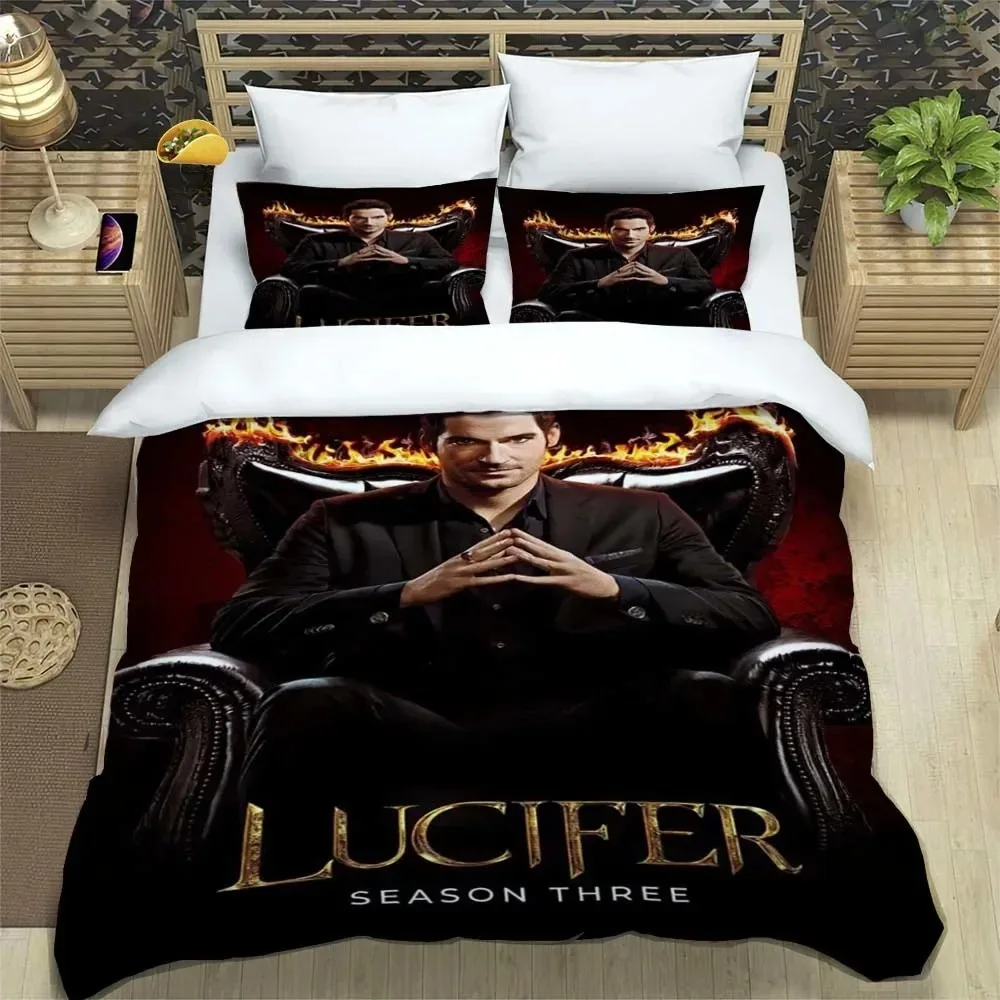 Lucifer Season 3 Printed Bedding Sets exquisite bed supplies set duvet cover comforter set bedding set luxury birthday gift