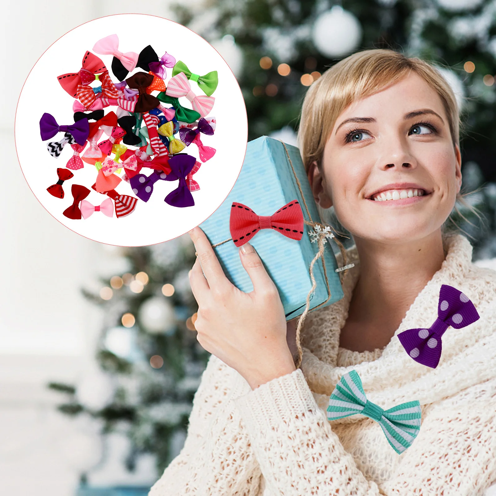 

100Pcs Butterfly Bow Accessories Mini Ribbon Bows Small Decorative DIY Garland Bowknot Ornaments Creative Craft Bows for Party