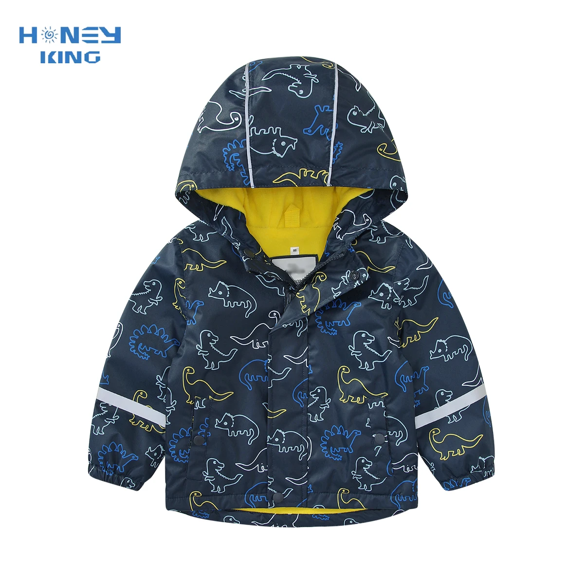 HONEYKING Children Jackets Autumn Spring Kids Outerwear Coats Dinosaur Cartoon Fleece Jackets For Boys Baby Boys Windbreaker