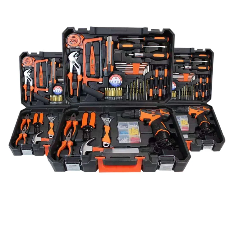 Household Hardware Tools Combination Set Car Maintenance Tools Electric Drill Impact Drill Set Toolbox