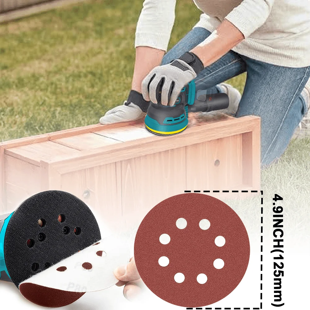 125mm Brushless Random Orbital Electric Sander Wood Grinder Polishing Grinding Sanding Machine 3 Speed For Makita 18V Battery(No