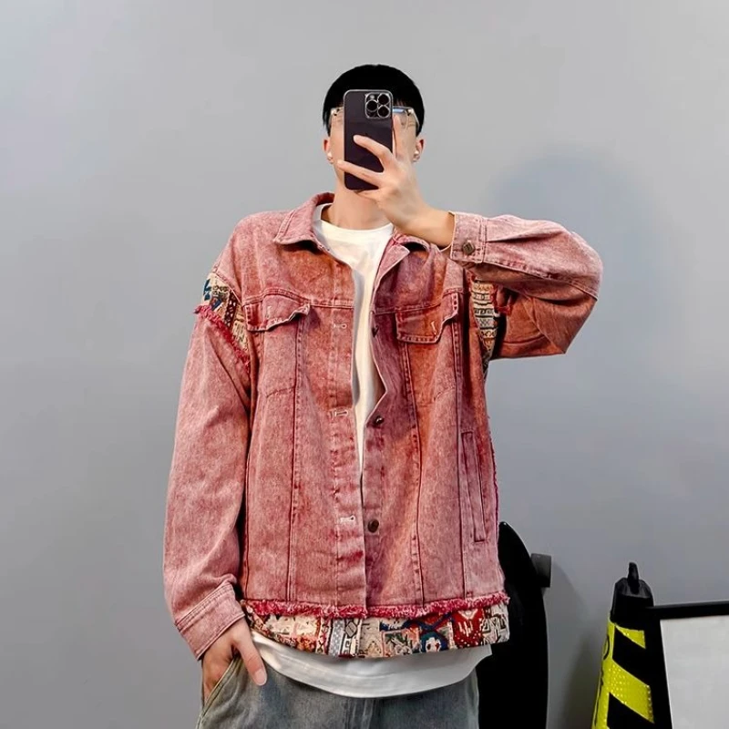 

Свободное ковбойское пальто для мужчин, модная ткань, фирменная рок-винтажная эстетичная верхняя одежда Y2k по самой низкой цене, джинсовые куртки для мужчин