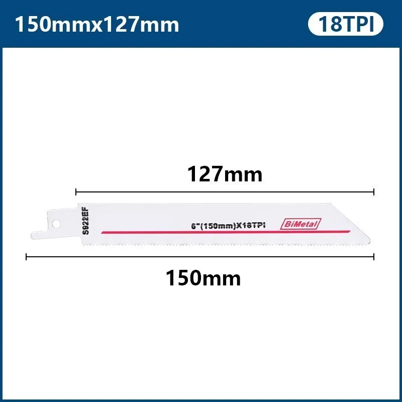 Reciprocando a lâmina de serra, S922EF 18TPI, BIM Jig Saw Blade, 150mm, 6 "para cortar madeira, tubo plástico, metal