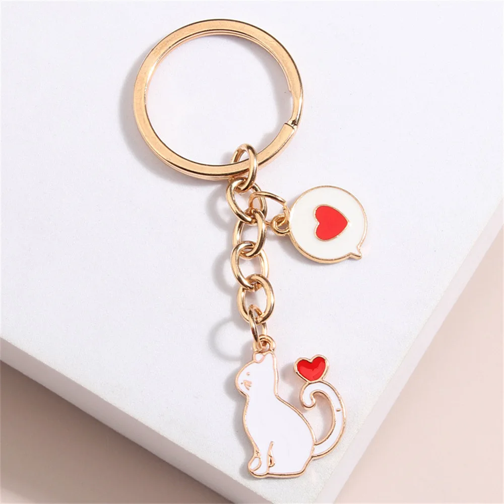 Portachiavi Anime Moon Cats gioielli smaltati al forno coppia in lega di zinco portachiavi accessorio pendente portachiavi regalo per le donne