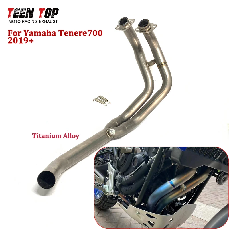 TitaniumAlloy Motorcycle Exhaust Pipe For Yamaha Tenere700 Tenere 700 Exhaust Header T700 Escape Moto Front Link Tube OEM Size