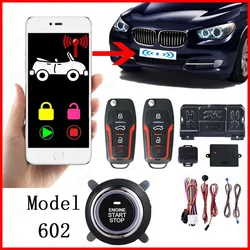 Germany Spy Bluetooth Mobile APP Two Way PKE Car Alarm System Engine Start Push Button Key Security Keyless Entry Cell Phone One