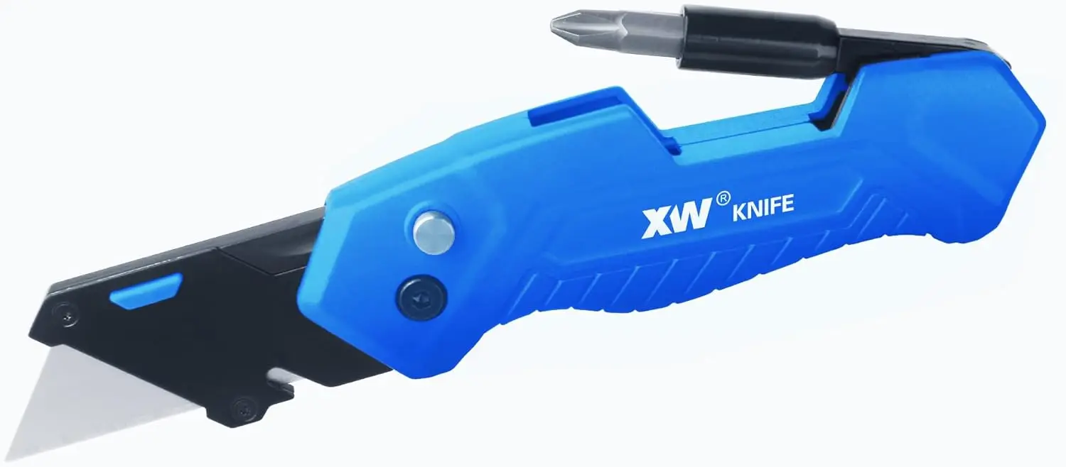 

Heavy Duty Folding Utility Knife with Screwdriver, Zinc Alloy Lock-back Cutter