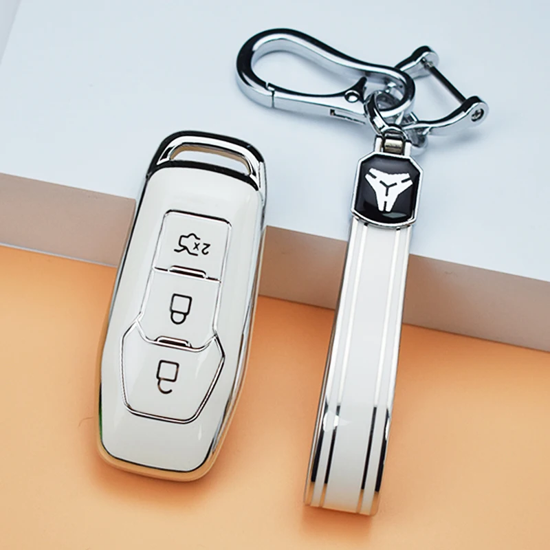สำหรับ Ford Focus 3 4 ST Mondeo 5 MK5 Mustang F-150 Explorer Edge Fiesta Kuga MK3 TPU หุ้มกุญแจรถ Shell fob อุปกรณ์เสริม