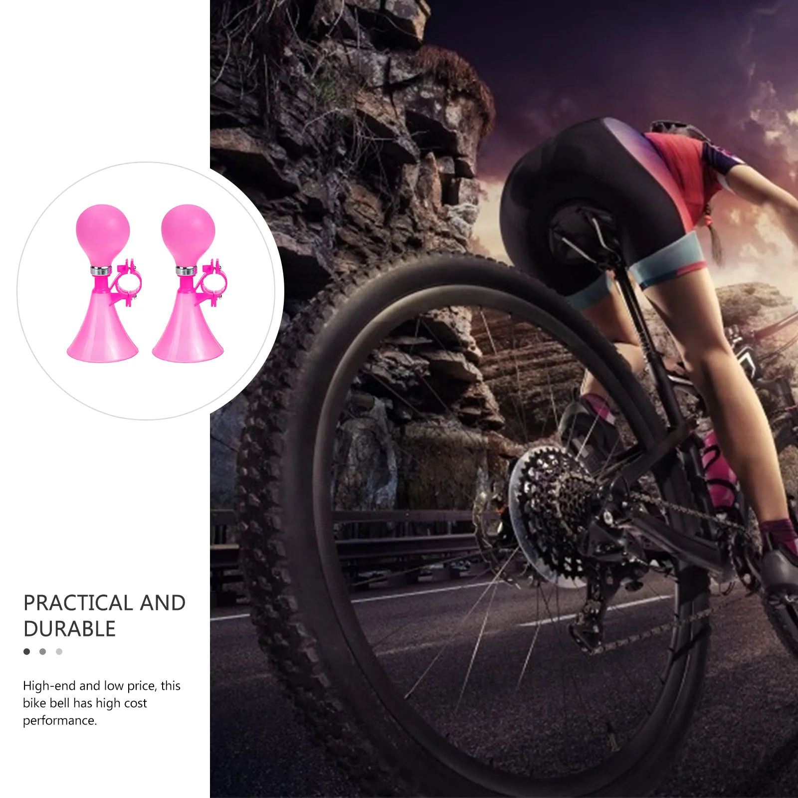 

2 Pcs Bike Accessories for Kids Bicycle Air Horn Bell Honking Squeeze Scooter Little Girl Pink Hornsbike Child