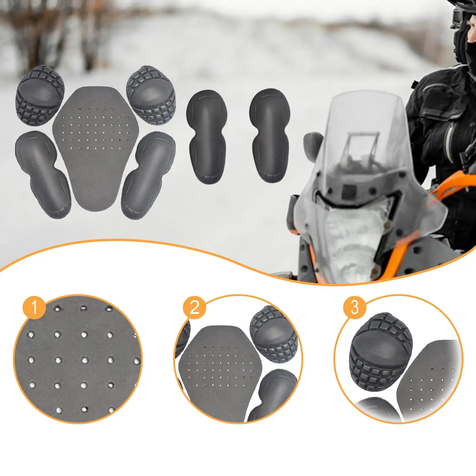 

7 Pieces Shoulder and Elbow Pads Protect Pads EVA Easy to Clean Adjustable