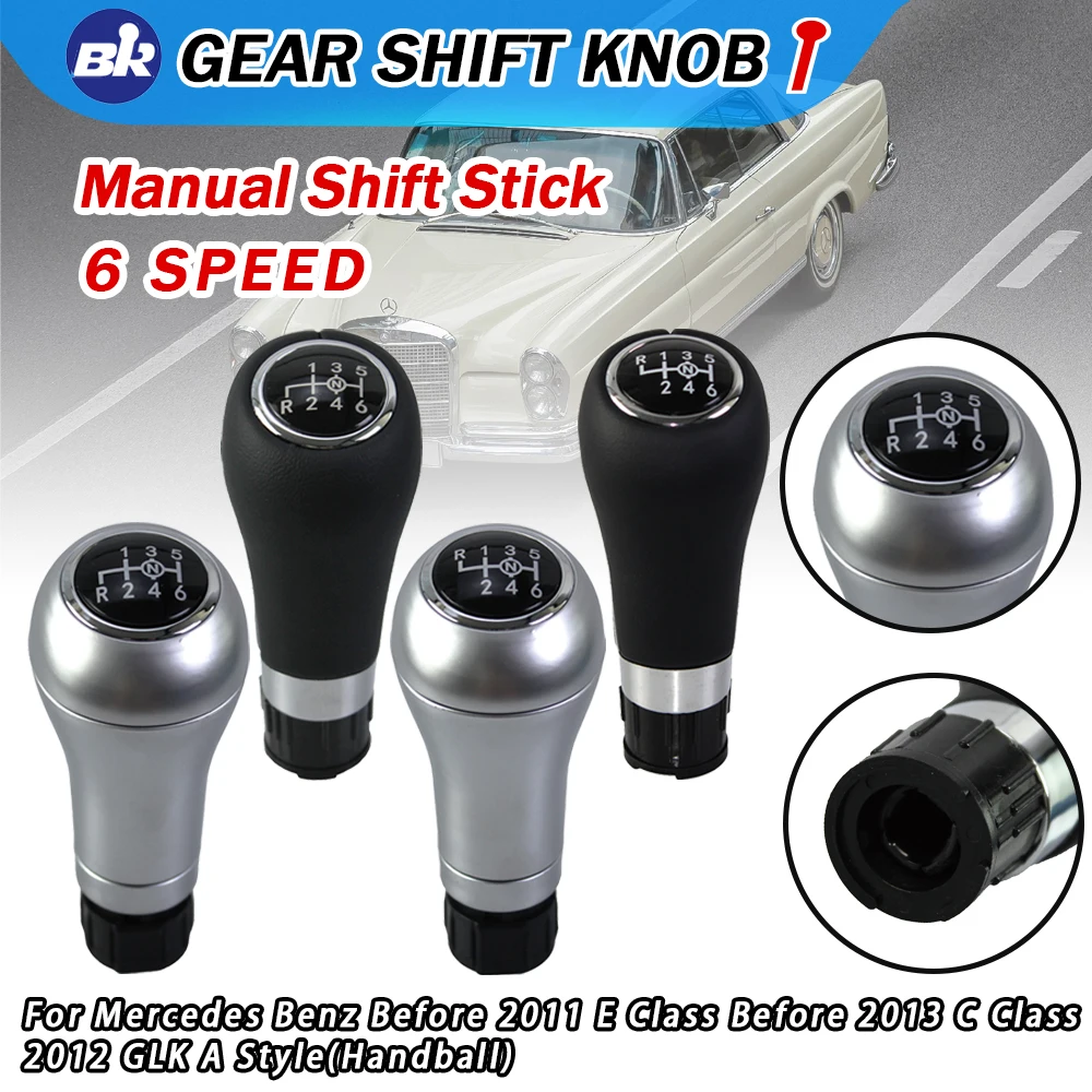

New Product 6 Speed Black Manual Gear Shift Knob For Mercedes Benz Before 2011 E Glass Before 2013 C Glass 2012 GLK A Style