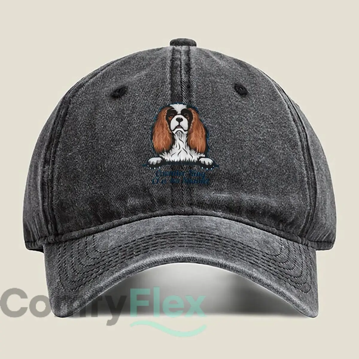 Cavalier King Charles Spaniel cute pet portrait Baseball Cap Men Women Distressed Washed Sun Cap Outdoor Workouts Hat