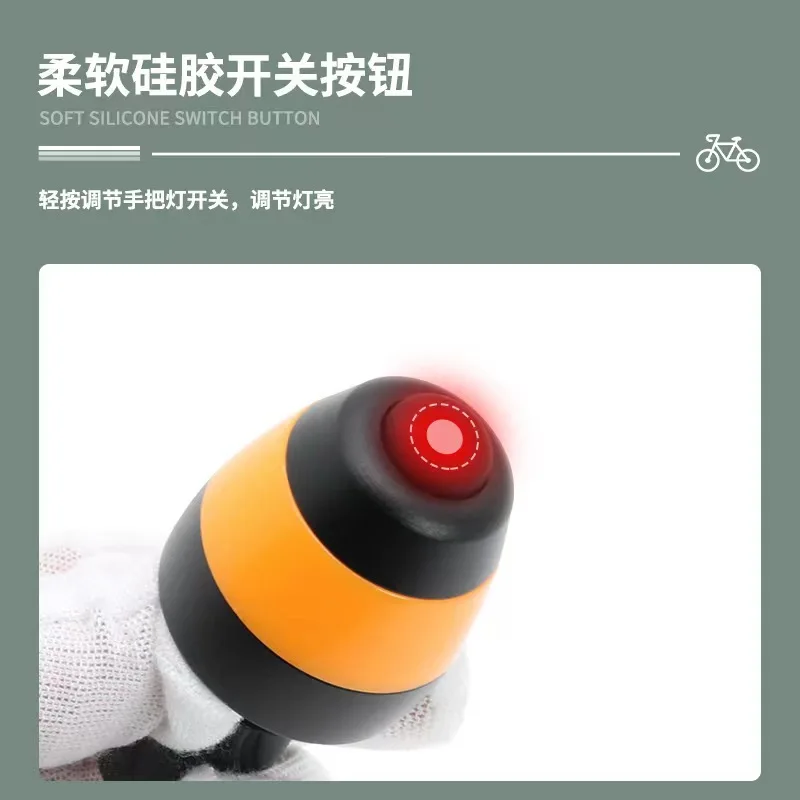 

2 Pcs Mountain Biking Turn Signal Warning Lights - Bicycle Plug-in Handlebar Lights with Orange Tail Light