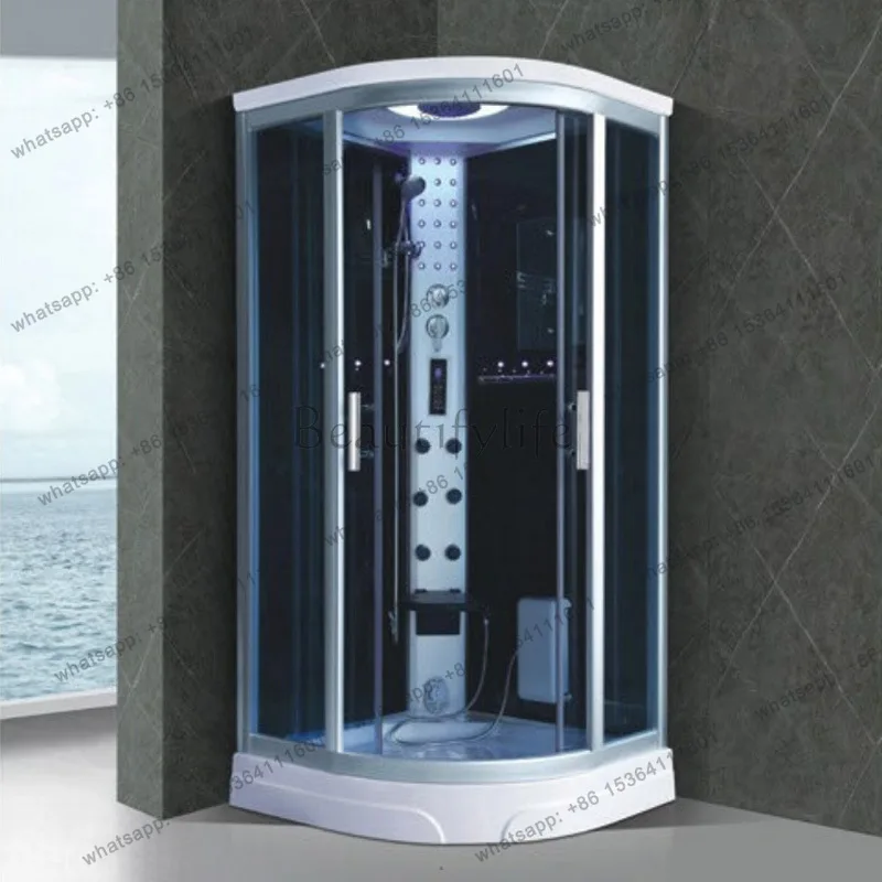 900X900X2150mm Sector-Shaped Bathroom Steam Shower Enclosure Computer Control Wet Sauna Room