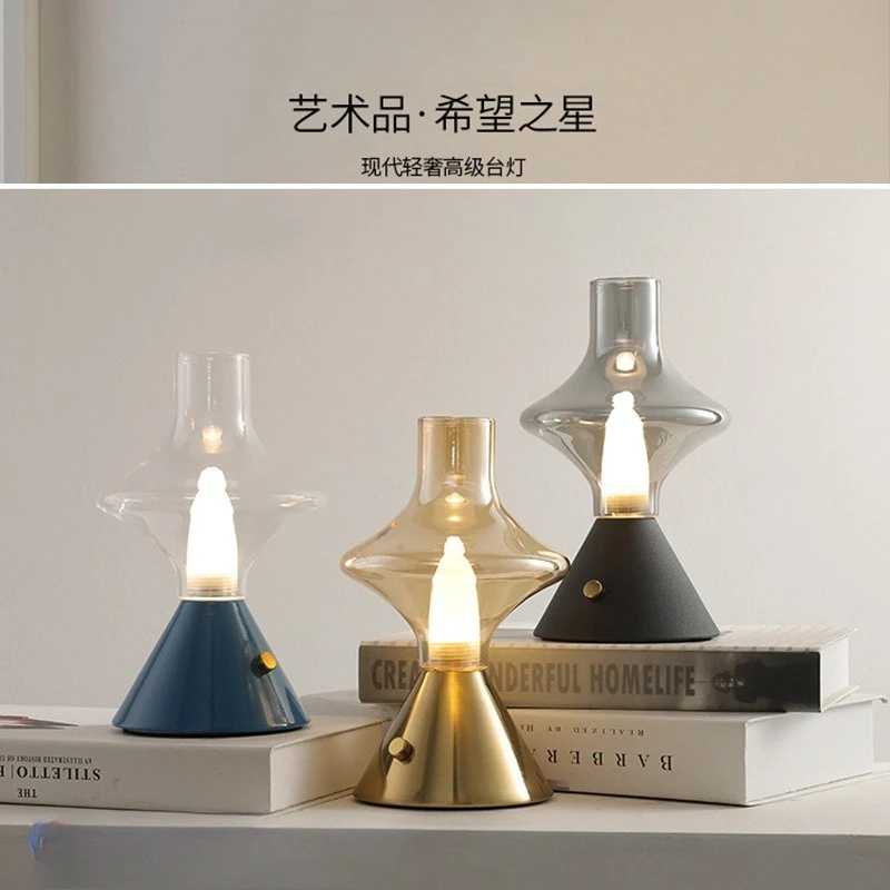 

Легкая роскошная настольная лампа в стиле ретро, прикроватная тумбочка для спальни, домашний стол, обеденный стол в стиле бар, романтический атмосферный свет