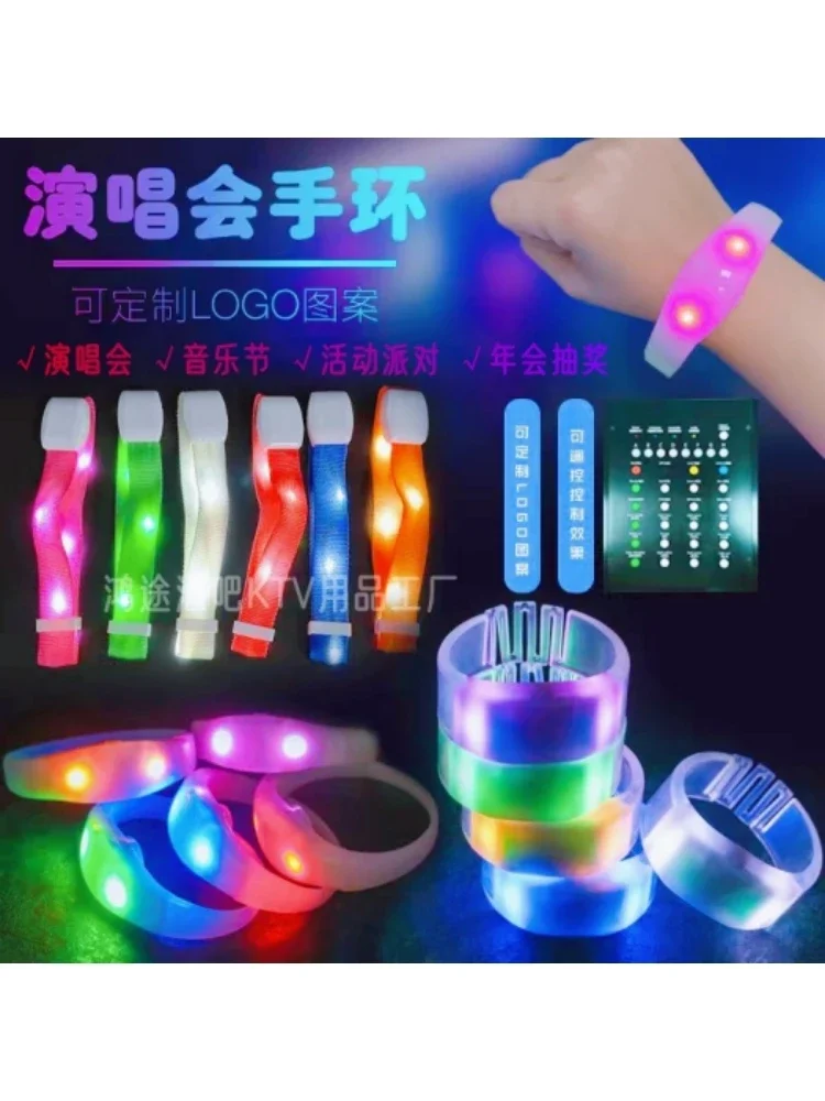 

Remote control luminous bracelet annual meeting event lottery led voice-activated bracelet bar concert to cheer