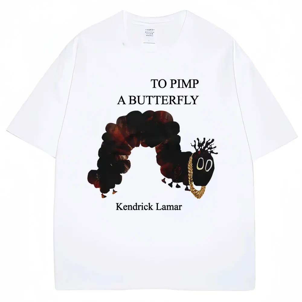 Kendrick Lamar To Pimp A Butterfly T-shirt Hip Hop Vintage T Shirts Men Women Oversized Cotton T-shirt Hipster Streetwear Male