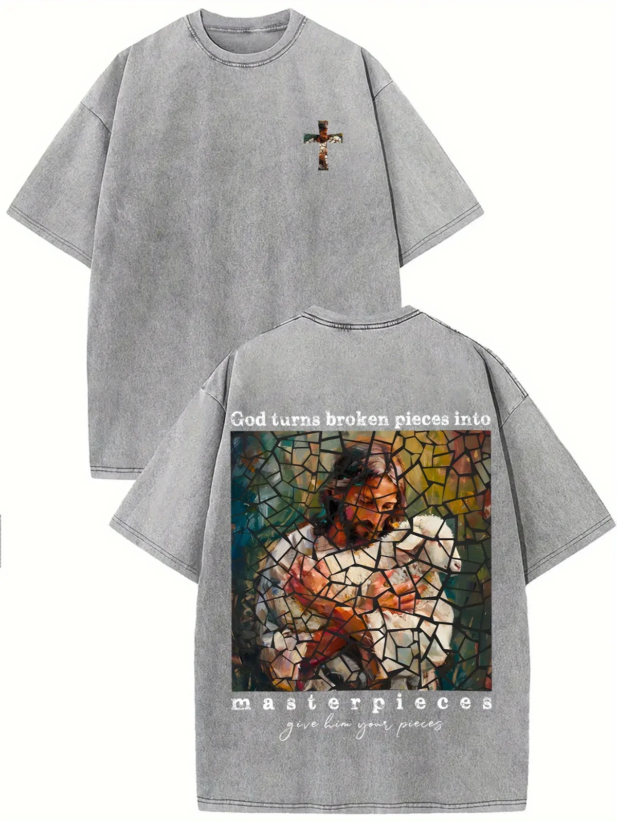 الرجال عارضة أزياء الرجعية غسلها القطن على الوجهين عميق الله نمط تي شيرت مطبوع السفر في الهواء الطلق الاتجاه الحضري خمر قمم