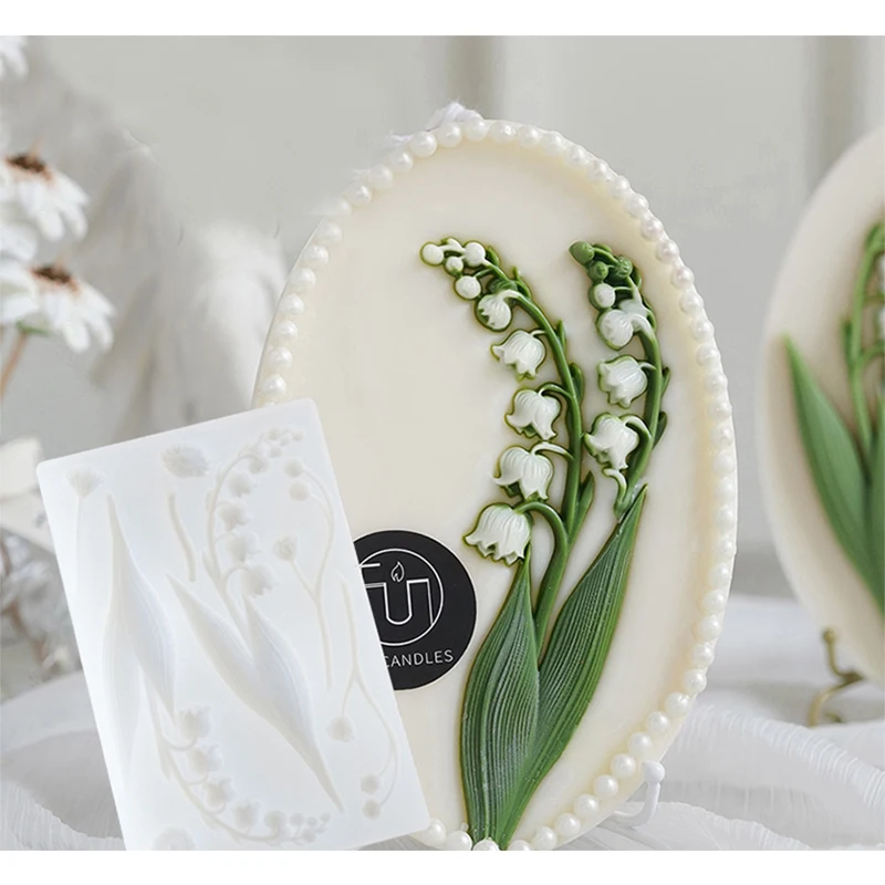 Lily Of The Valley Flowers Silicone Molds DIY Handmade Scented Candle Material Kit Cake Baking Moulds Plaster Home Decorations