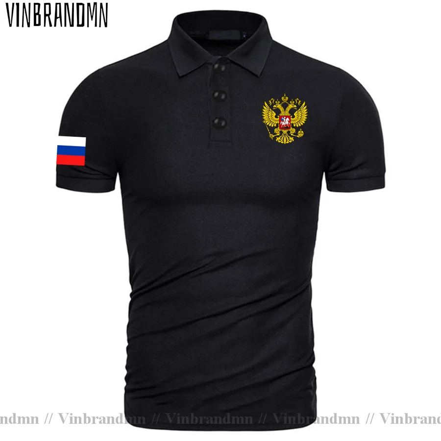 Ru Wapenschild Poloshirt Russia Eagle Voetbal Voetbal Custom Familie Party Pride Shirt Russische Imperium Dubbele Adelaars Poloshirts