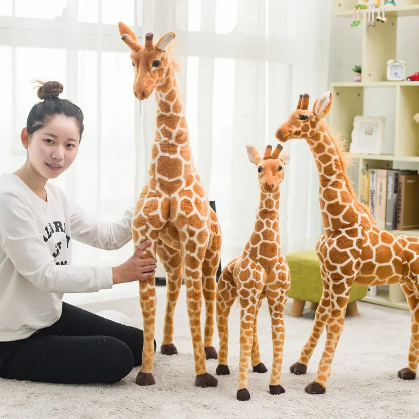 35-60cm riesige echte Giraffe Plüschtiere hochwertige Stofftiere Puppen weiche Kinder Kinder Baby Geburtstag Geschenk Raum dekor