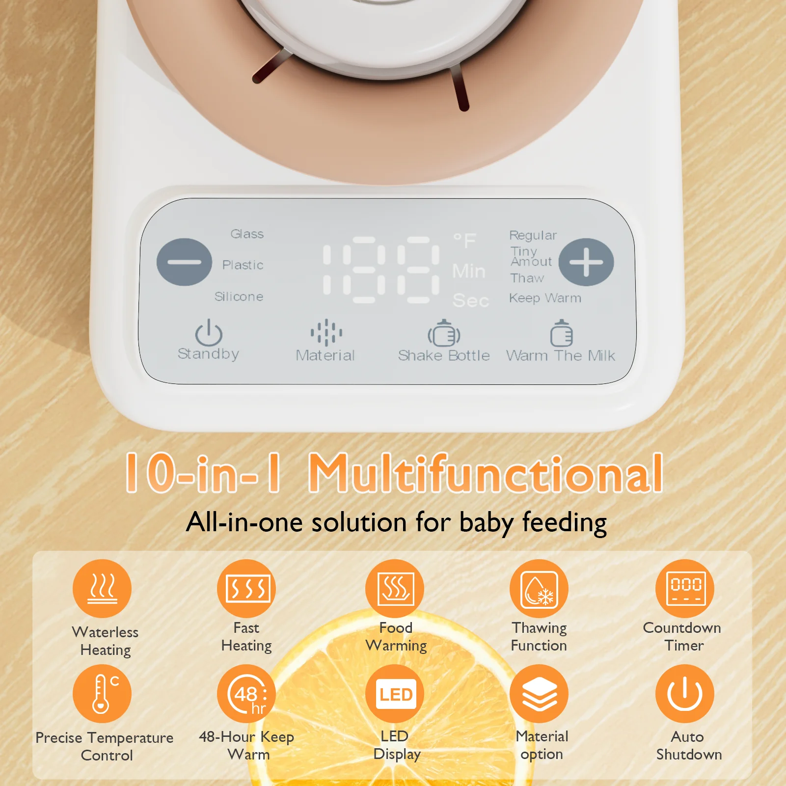 جهاز هزاز وتدفئة زجاجات الأطفال بدون ماء من YunBaby - تسخين سريع، دوران تلقائي، درجة حرارة قابلة للتعديل، هادئة وسهلة التنظيف #4