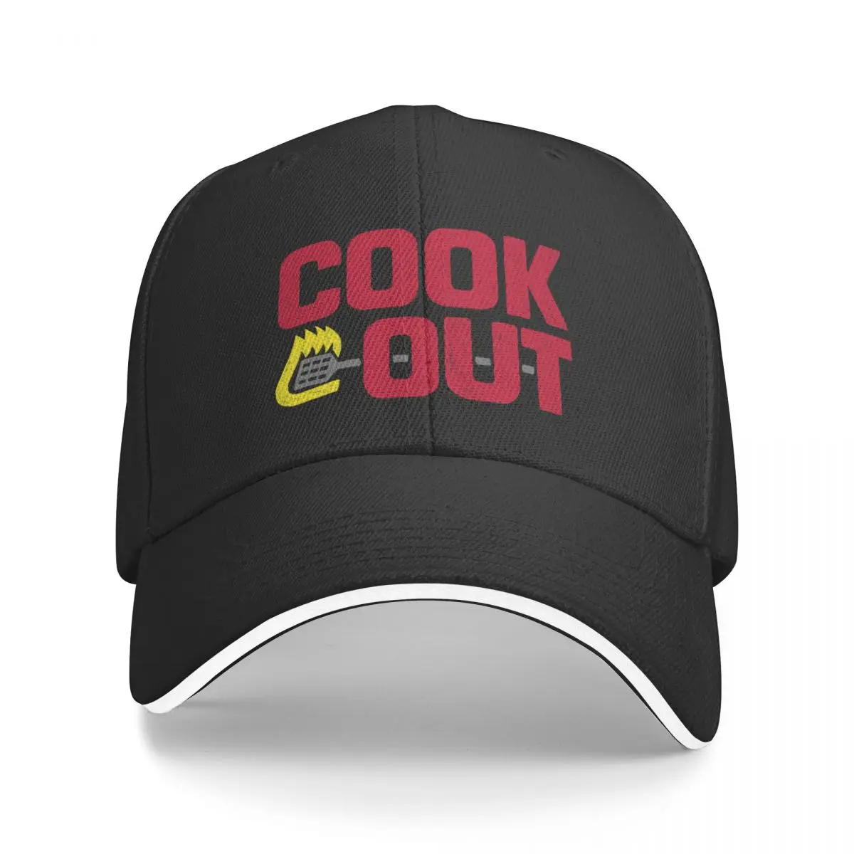 Cookout - Vintage Chalk Texture - Red & Gray Baseball Cap cute Fishing cap Rave Designer Hat Women Beach Fashion Men's