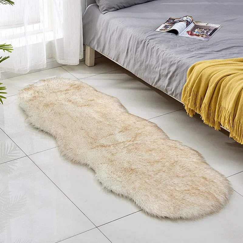 Long Plush Luxurious Carpet Artificial Sheepskin Rug Fur Fluffy Rugs for Living Room Bedroom Faux Wool Floor Mats Chair Cushion
