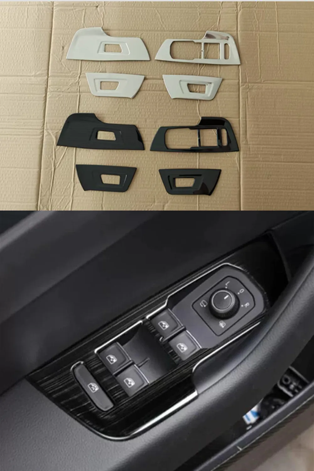Stainless Steel Car Inner Door Window Switch Lift Panel Adjust Stickers Cover Trim For VW Volkswagen  Arteon 2018-24 Accessories