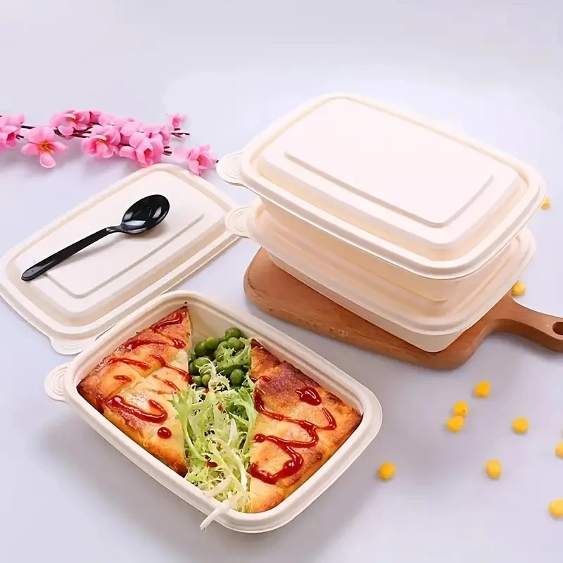 50pcs, Disposable Food Containers With Lids,Commercial Lunch Boxes, Perfect For Picnic Restaurant Takeaway, Kitchen Supplies