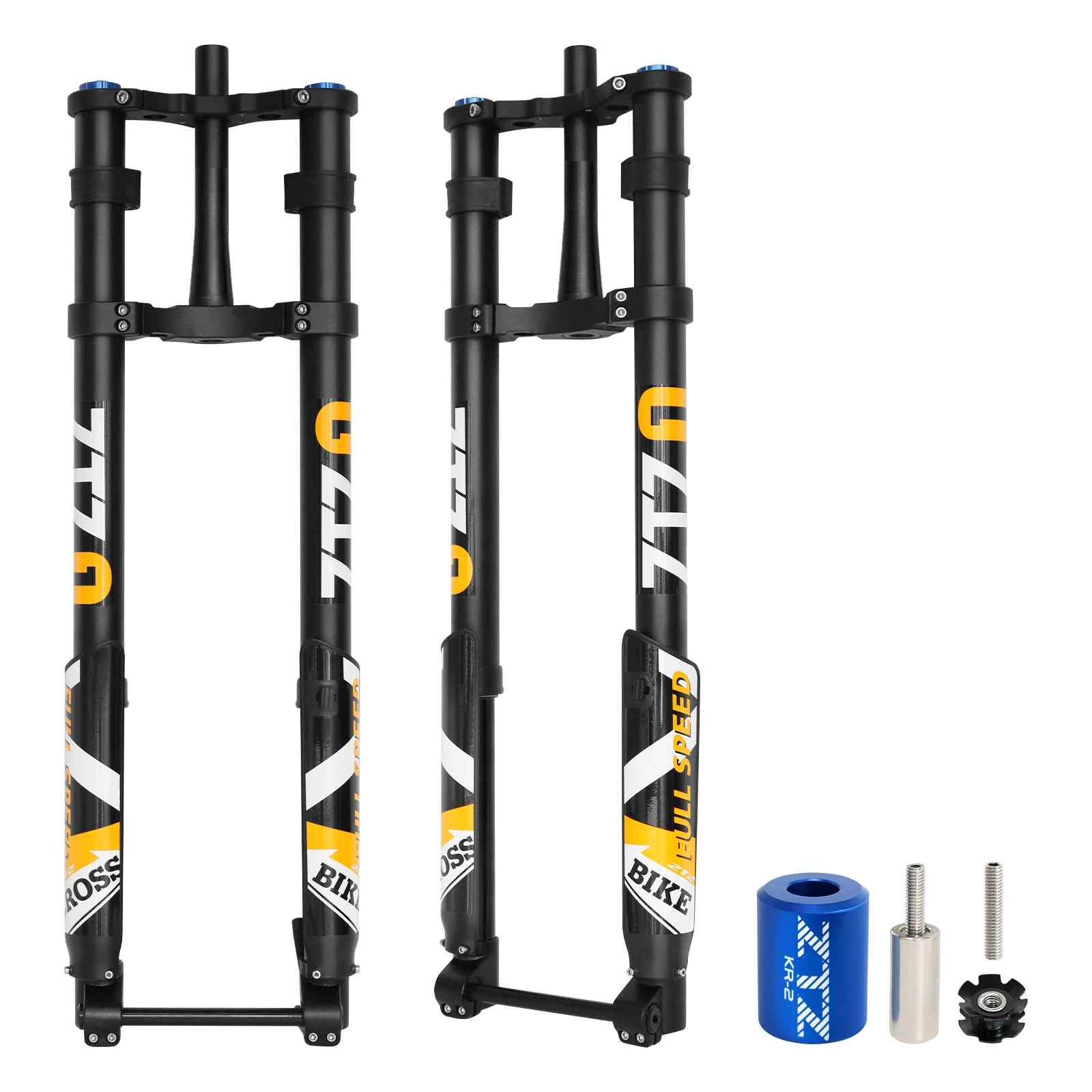 Ztz 20/26 Inch 5.0 Dikke Band Elektrische Mountainbike Vork, Dubbele Kroon Omgekeerde Luchtvering Vork Voor Sneeuw Strand E-Bike Mtb