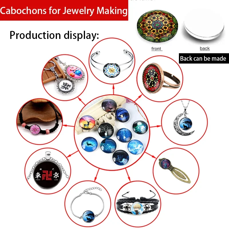 Watercolor peacock image mix 12mm/18mm/20mm/25mm Round photo glass cabochon demo flat back Making findings