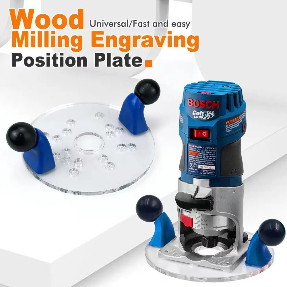 

Router Base with Double Handles Palm Router Fixed-base Guide Wood Router Jig for Hand Trimmer Woodworking Milling Engraving