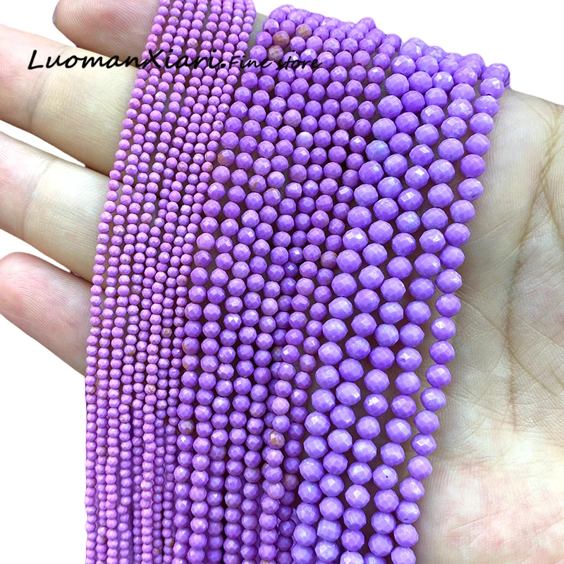 2 3 4MM Natural Stone AAA Purple Lepidolite Loose Spacer Beads for Jewelry Making Diy Earrings Bracelets Charms Accessories