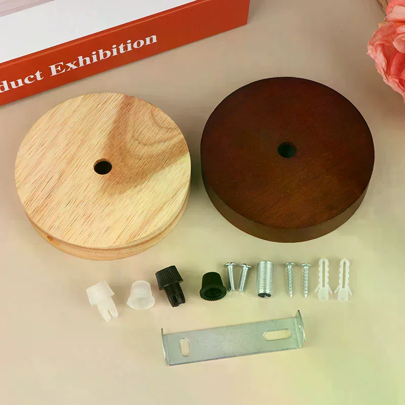 Wood Lamp Base Modern Ceiling Plate Wooden Ceiling Holder Pendant Lamp Fitting Chandelier Base DIY Lighting Accessories 10/12cm