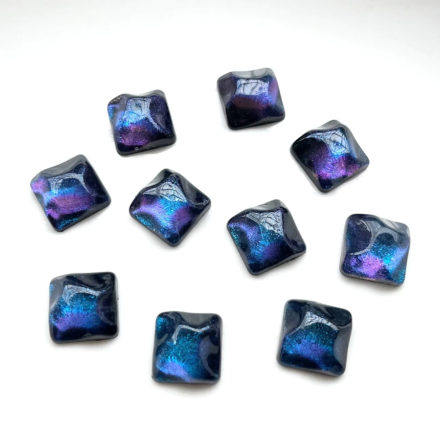10Pcs 20mm square cosmic nebula colored resin rhinestone suitable for jewelry DIY charm and personalized decorative accessories