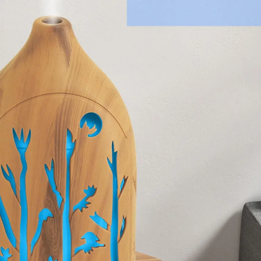 

7-цветный светодиодный диффузор для ароматерапии, 3 эфирных масла, автоматическое отключение, ультра тихий, стильный полый дизайн для дома и офиса