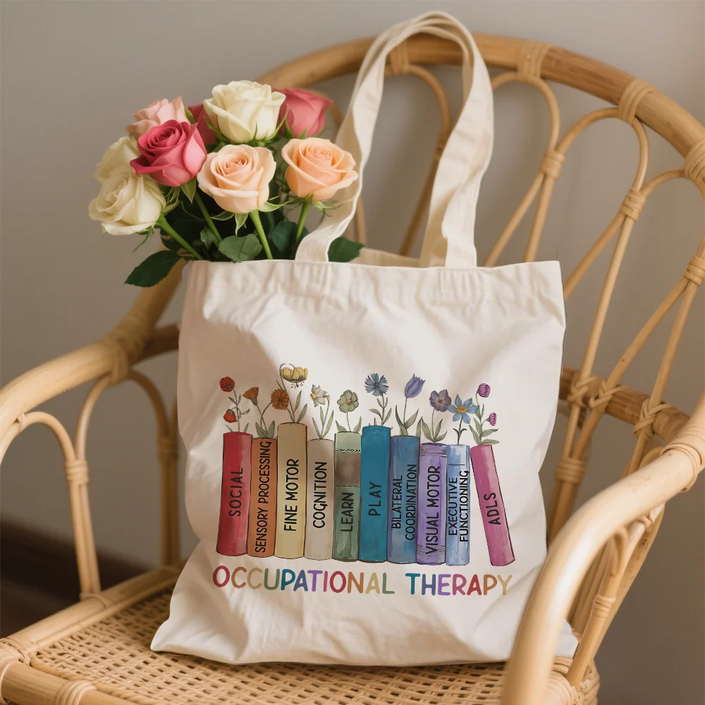 Promotional Gifts Book Pattern Canvas Tote Bag for Daily Use, Shopping, School and Travel
