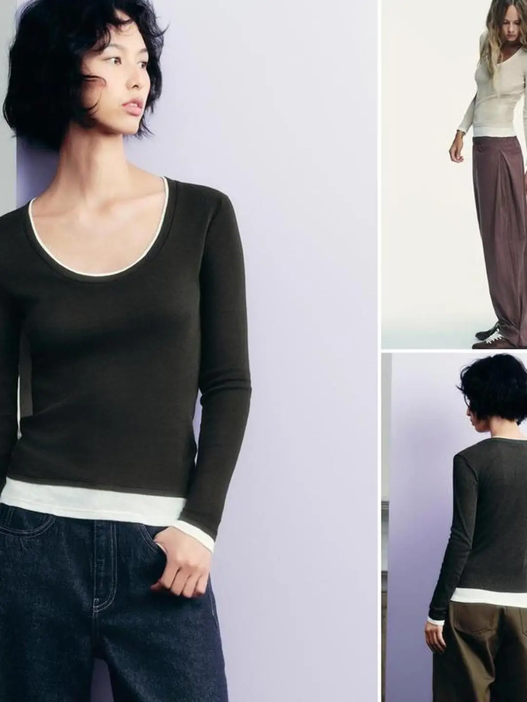 الوقوف صالح طويل Sve جولة Ne طبقة مزدوجة تي شيرت مستودع العمل خريف 2025 تنوعا الأساسية Sle طول منتظم #3