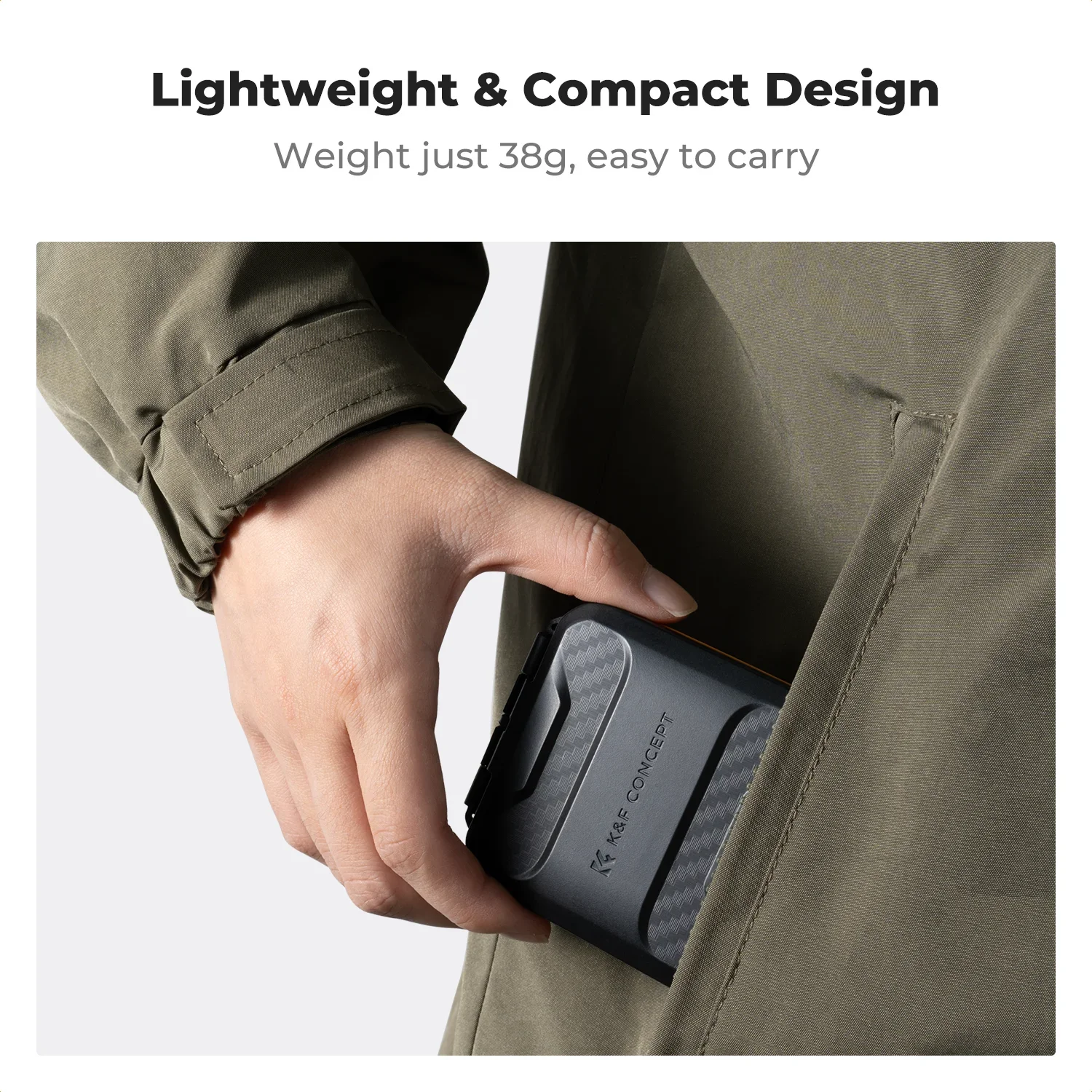 K&F CONCEPT Etui Organizator na Karty Micro SD 12/16 Gniazd Uchwyt na Karty Wodoodporny Wstrząsoodporny Pyłoszczelny do Micro SD/SDHC/SDXC/TF — zdjęcie produktu 4