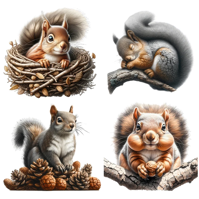 Three Ratels CD182 Naughty forest squirrel wall stickers for home decoration IPAD decals lovely car stickers