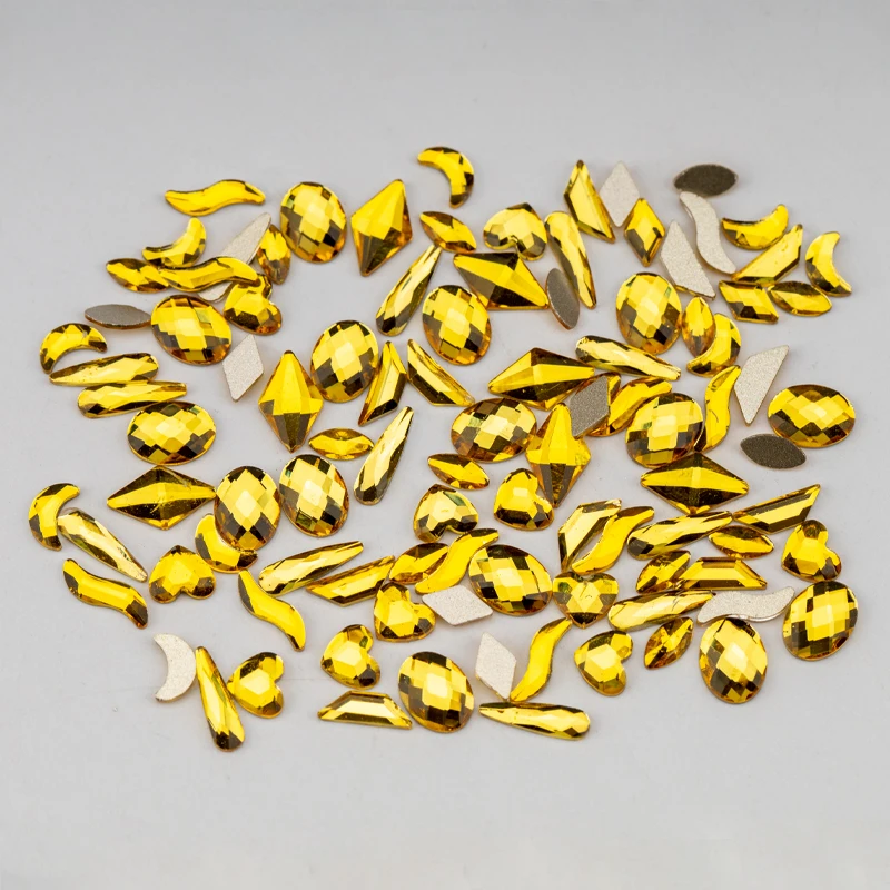 VDD Neueste Gemischte Formen Glas Kristall Strasssteine Flache Rückseite Glitzersteine für Nagelkunst DIY Dekorationen – Detail 7