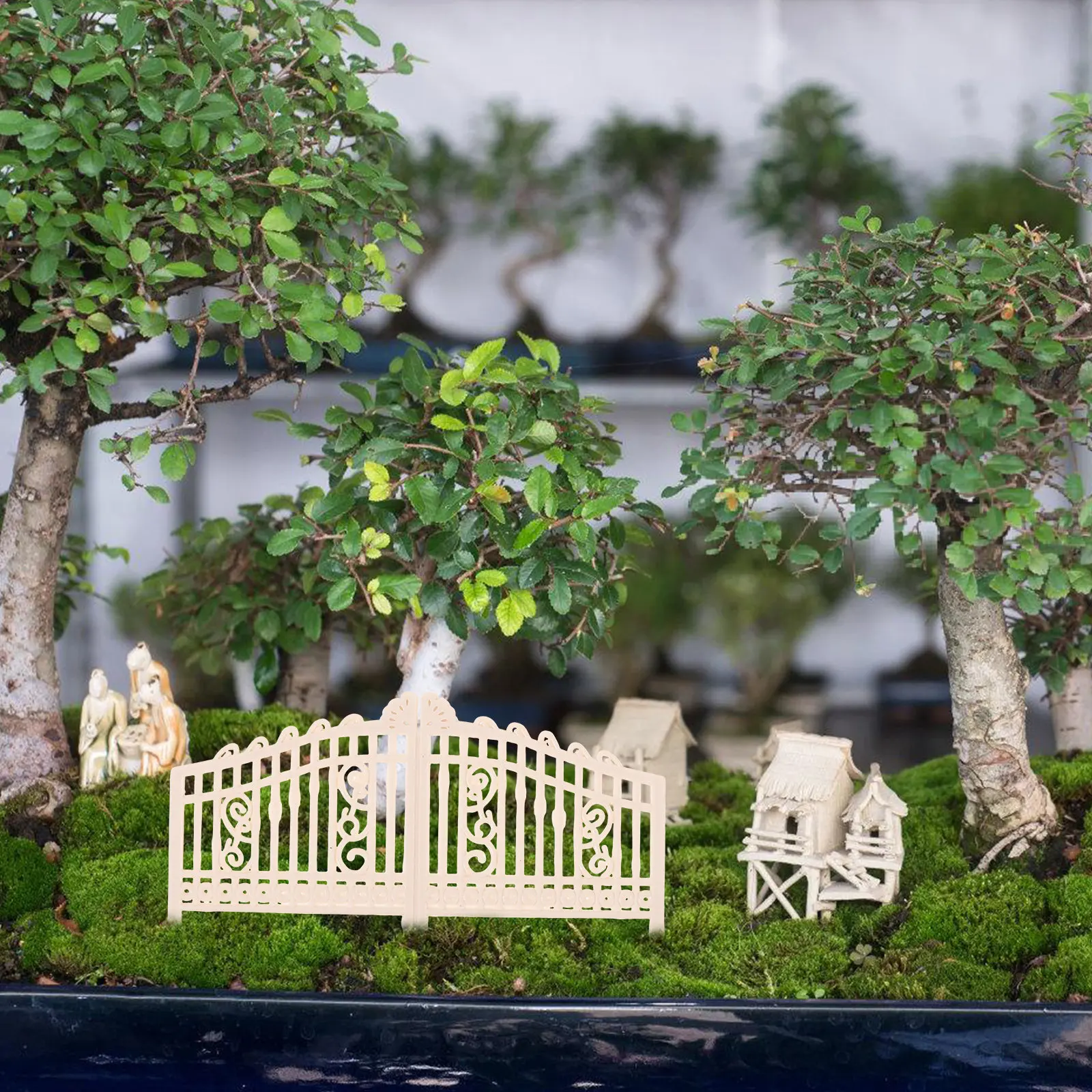

5Pcs Miniature Garden Gate Plastic Mini Retro Sand Table Gate Mini House Decoration Flexible Landscape Fence Gates Ornament