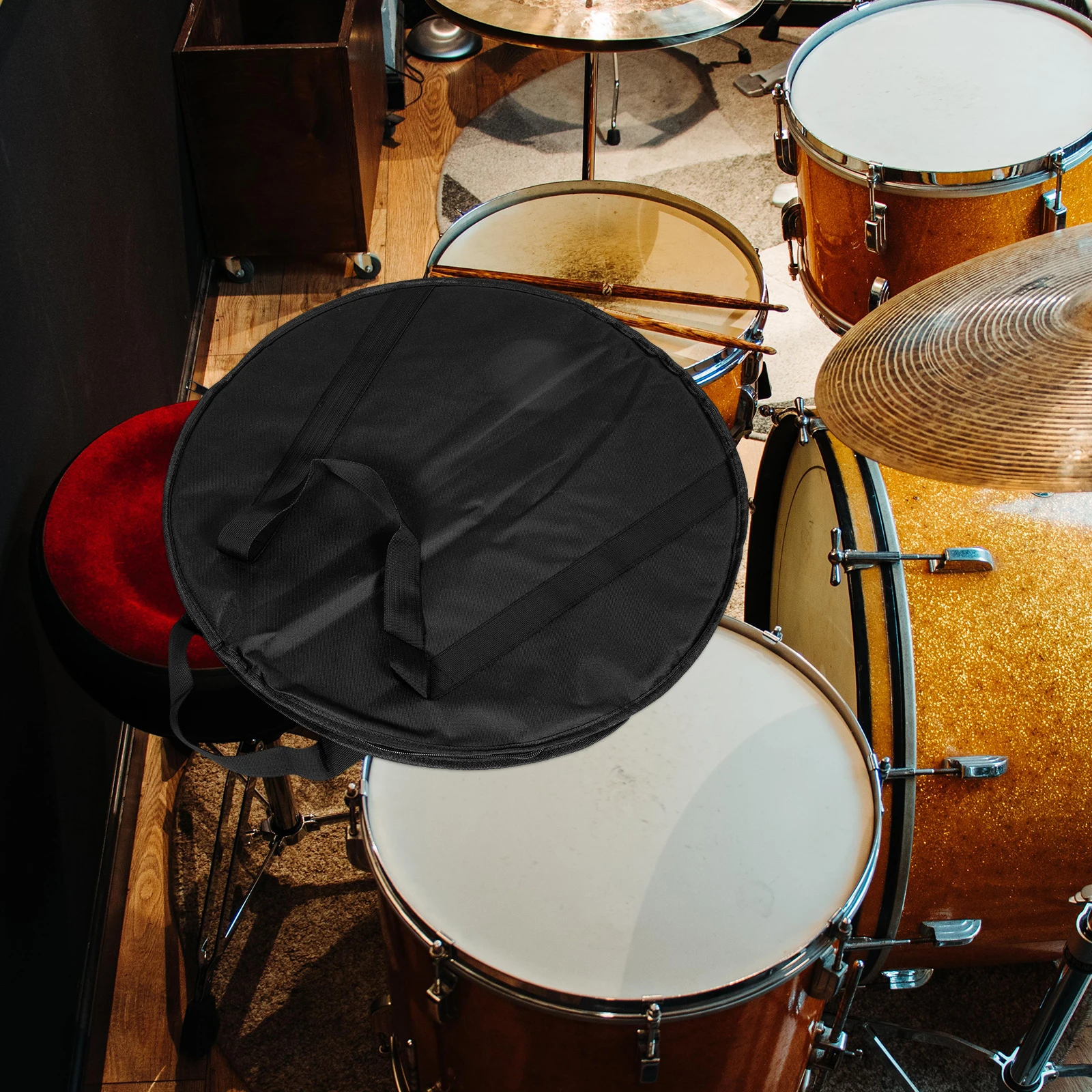 

Portable Cymbal Bag Black Oxford Cloth Durable Carrying Bag Storage for Dumb Drum Pad Waterproof Scratch Resistant